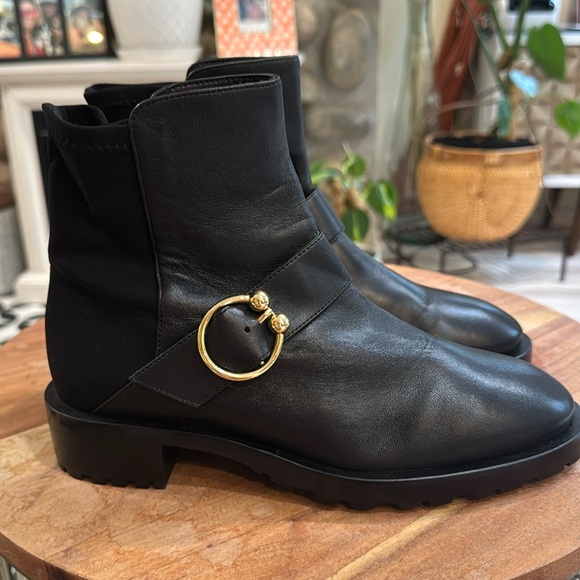 Stewart Weitzman Luxering Boots in Black and Gold - Picture 1 of 8